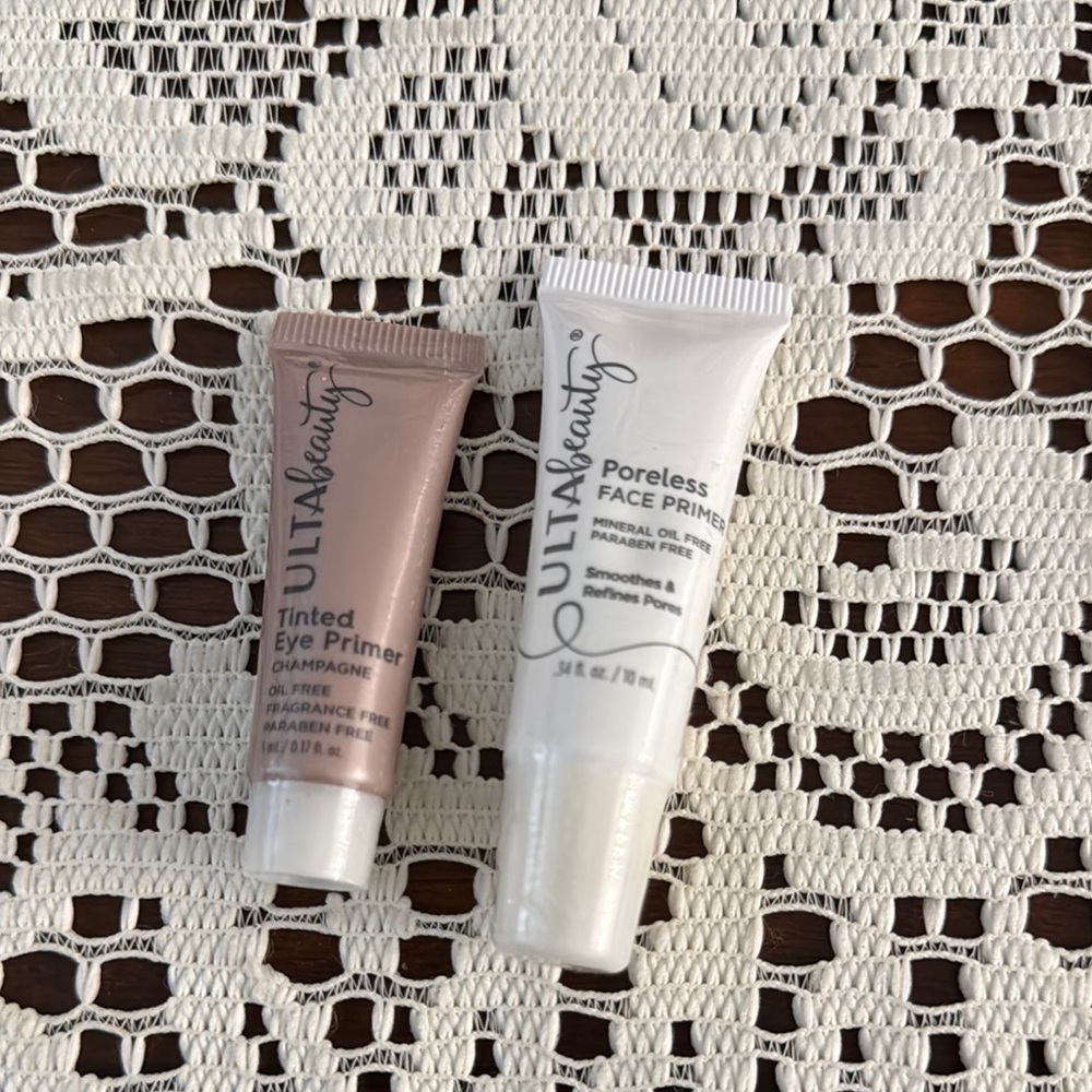 Ulta Beauty Tinted Eye Primer in Champagne and Poreless Face Primer